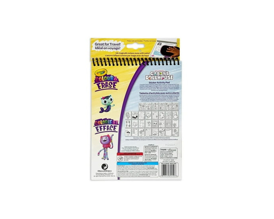 Crayola Colorie et efface Crayola tablette d’activités<br>avec autocollants, Gabby's Dollhouse