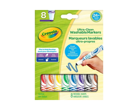 Crayola Ultra-Clean Washable Gumball Tip Markers, 8 Count