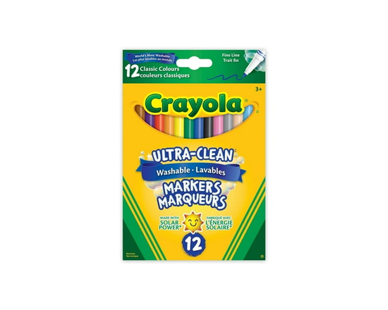 Crayola Marqueurs lavables couleurs classiques, 12 ct - 1 Unité (lot de 1)