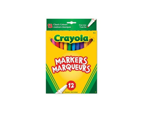 12 marqueurs à trait fin Crayola