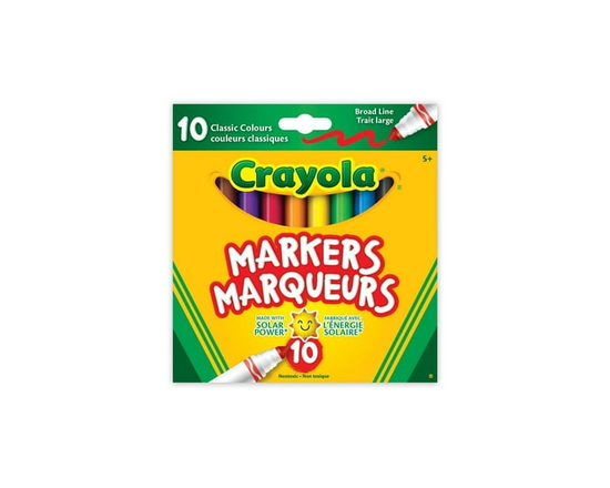 Crayola Broad Line Markers 10 Count, Classic Colours