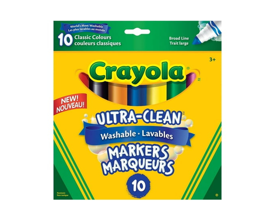 Crayola 10 Ultra-Clean Washable Broad Line Markers