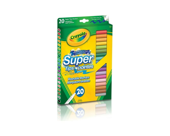 Crayola Super Tips Washable Markers, 20 Count