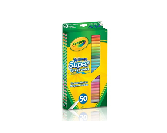 Crayola Super Tips Washable Markers, 50 Count