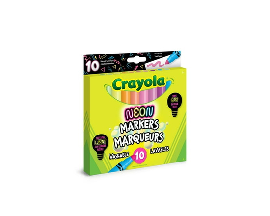Marqueurs lavables Crayola néon, 10 pièces