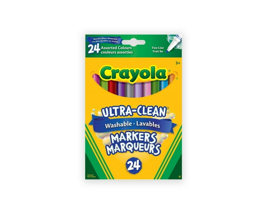 Crayola Marqueurs lavables couleurs assorties, 24 ct