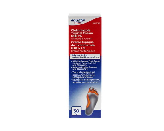 Equate Clotrimazole Cream USP 1% Antifungal Cream 30g, 1 Count