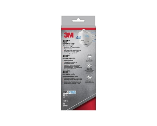 3M™ Aura™ Particulate Respirator 9205PH-3-DC-CA, N95, 3/Pack - Multiple