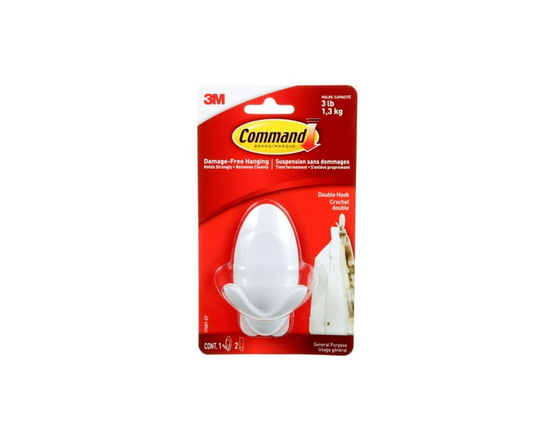 Command™ Double Hook 17087-EF, 1 Hook, 2 Strips - Double
