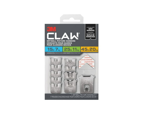 3M CLAW™ Drywall Picture Hanger with Spot Markers 3PHKITM-10EF - 6 inch