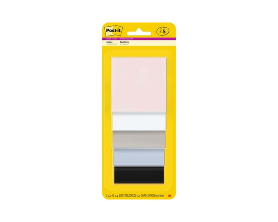 Feuillets super collants Post-it® 3321-5SSNE, collection Sérénité, 76 mm x 76&nbsp;mm (3 po x 3&nbsp;po) assortis, 5 blocs/paquet - 3 po  x 3 po
