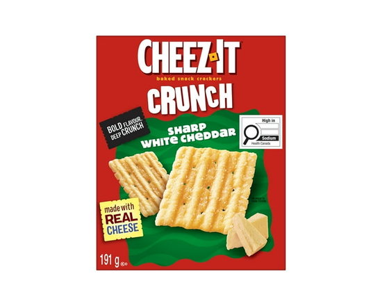 Cheez-It® Crunch, Sharp White Cheddar, Baked Snack Crackers, 191g - 191 g