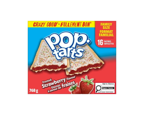 Pop-Tarts® Frosted Strawberry Flavour Pastries, Family Size 768 g, 16 Pastries - 768 g