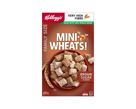 Kellogg's Mini-Wheats Cereal Brown Sugar Flavour Family Size 650g - 650g