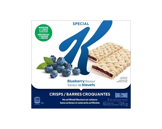 Kellogg's Special K Fruit Crisps Blueberry Flavour, 125 g, 10 Crisps, 2 Per Pouch - 125 g