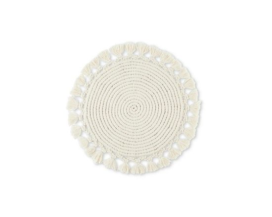 Better Homes & Garden Lauren Macrame Placemat Set, Natural, 1 Piece - 15in rond