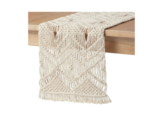 Better Homes & Garden Macrame Runner, Natural, 14"W x 90"L - 14"Wx78"L