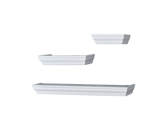 Hometrends 3-Piece White Wall Traditional Floating Ledge Set - Multiple