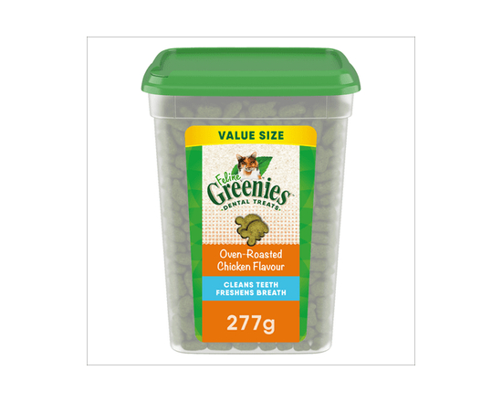 FELINE GREENIES Cat Treats Adult Natural Dental Care Oven-Roasted Chicken Flavour - Value pack
