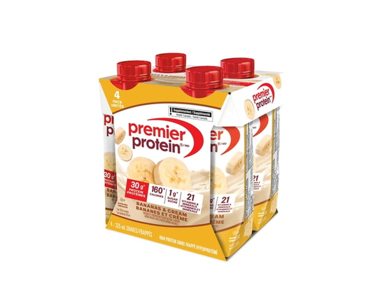 Premier Protein Bananas & Cream High Protein Ready-to-Drink Shake, 4 pack - 325 mL