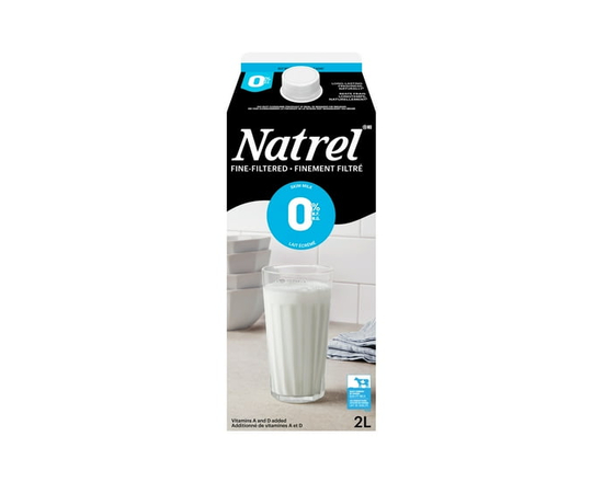 Natrel 2L Lait Écrémé Sans Gras 0 % Finement Filtré - 2 L