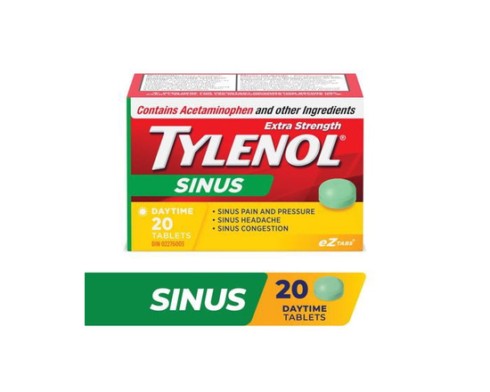 Tylenol Extra Stength Sinus eZ Tabs, Relieves Sinus congestion & other sinus Symptoms, Daytime, 20 Count