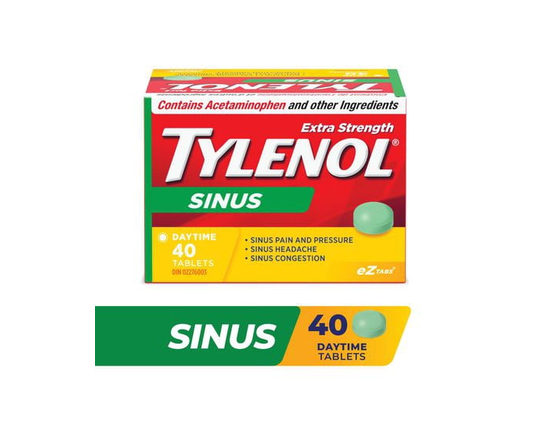 Tylenol Extra Strength Sinus eZ Tabs, Relieves Sinus congestion & other sinus Symptoms, Daytime, 40 Count