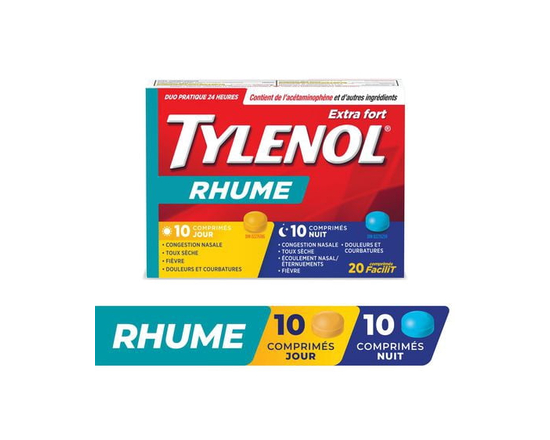 Tylenol Extra Stength Cold eZ Tabs, Relieves Cold symptoms, Daytime & Nighttime, Convenience Pack, 20 count