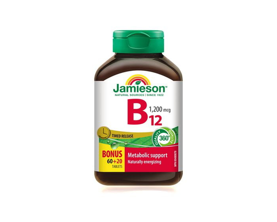 Jamieson Vitamin B12 1,200 Mcg Timed Release 80 Tablets