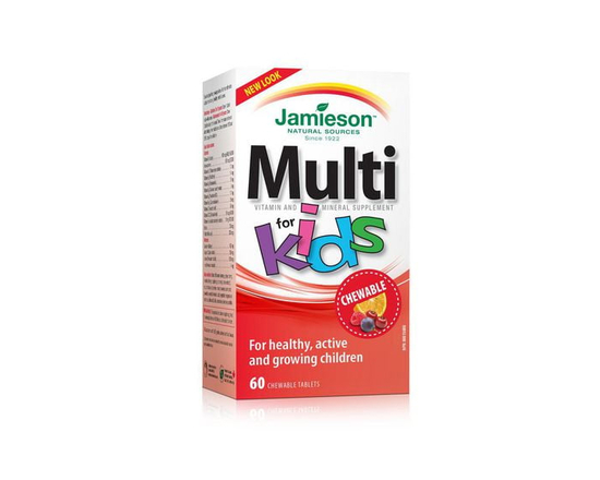 Jamieson Kids Multivitamin Chewable Tablets, Natural Fruit Flavour,