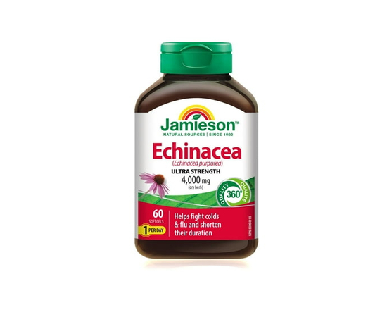 Jamieson High Potency Echinacea 4,000 mg Softgels - 60 Count (Pack of 1)