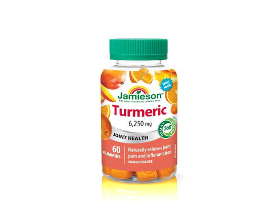 Jamieson Turmeric Gummies, 6250 mg, Mango Orange, 60 Gummies