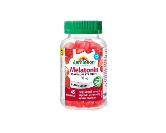 Jamieson Melatonin Gummies, 10 mg, Strawberry, 45 Count