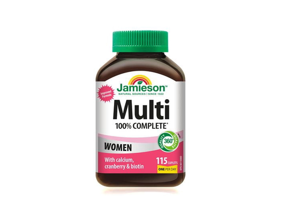 Jamieson 100% Complete Women's Multivitamin Caplets, 115 Count