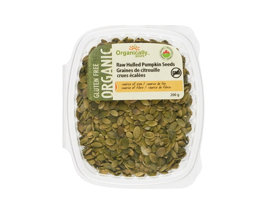 Organically Yours Gluten Free Raw Hulled Pumpkin Seeds - 200 g