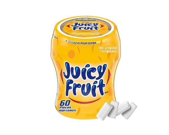 JUICY FRUIT, Fruit Flavoured Chewing Gum, 60 Pieces - 1 Bottle