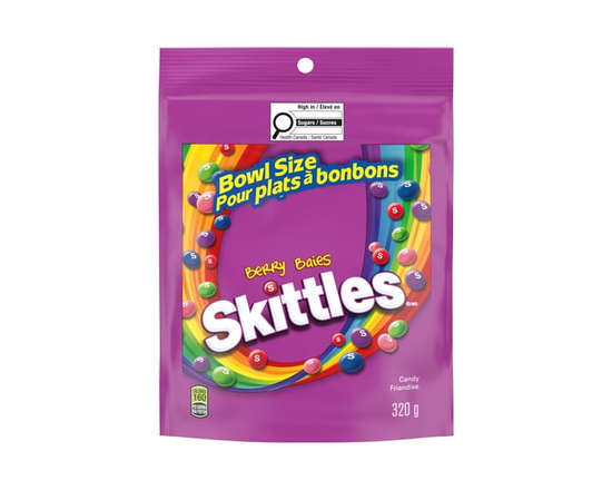 SKITTLES, Berry Chewy Candy, Bowl Size Bag, 320 g - 320g