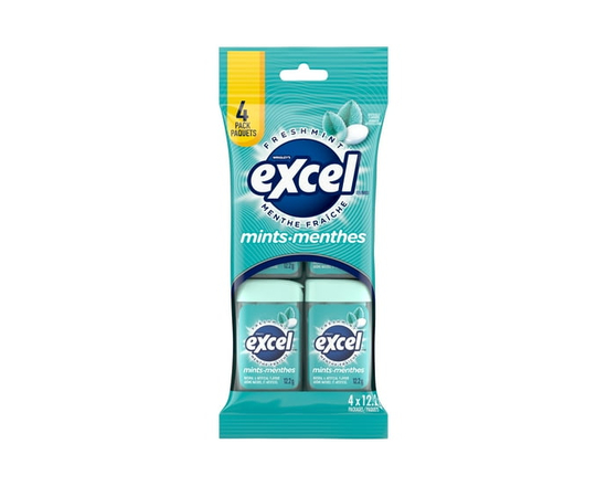 Excel, Fresh Mint Flavoured Mints, 12.2g, 4 packs - 12.2g