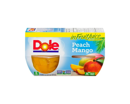 Dole Peach Mango in Fruit Juices - 4 x 107 mL