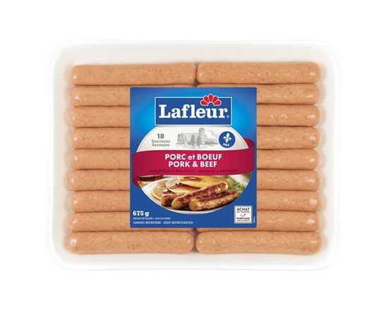 Saucisses à déjeuner de porc et de bœuf frais Lafleur