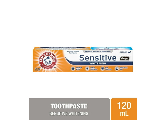 Arm & Hammer Dentifrice Blanchissant pour Dents Sensibles, Menthe Fraîche, 120 ml - 120 ml