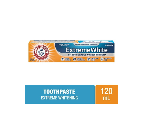Arm & Hammer Extreme White Toothpaste, Clean Mint 120ml - 120 ml