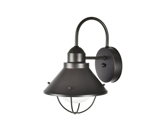 Better Homes & Gardens 12" Bronze Outdoor Wall Light, Metal Fixture Opal Glass Shade