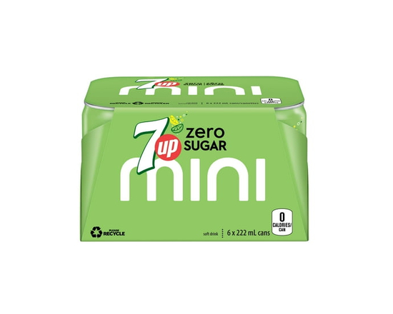 7UP Zero Boisson Gazeuse Citron Lime 6 x222 mL - 222mL
