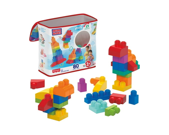 Mega Bloks Grand sac de blocs [80 pièces] - 6.10x14.30x10.70 (bleu)