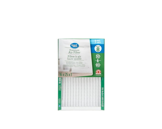 16x25x1 Great Value Air Filter MERV 8 3PK - 16x25x1