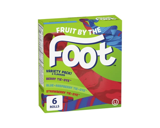 Fruit by the Foot Fruit Flavoured Snacks, Variety Pack, Gluten Free, Kids Snacks, 6 rolls