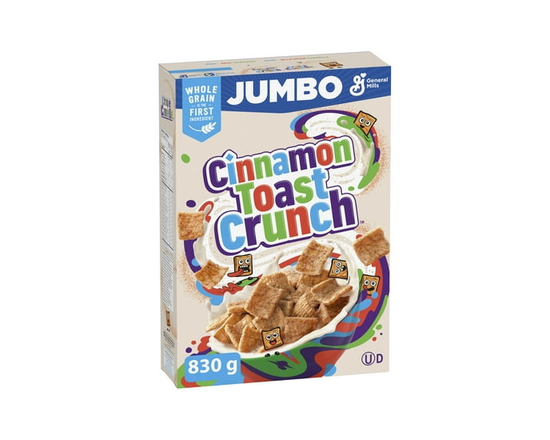 Cinnamon Toast Crunch Breakfast Cereal, Jumbo Size, Whole Grains, 830 g - 830 g