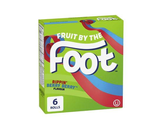 Fruit by the Foot Fruit Flavoured Snacks, Rippin' Berry Berry, Gluten Free, 6 rolls
