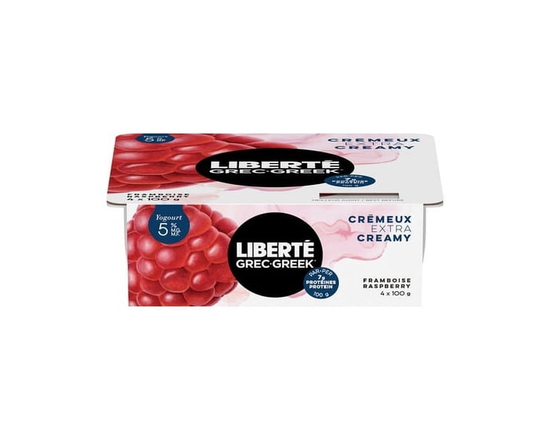 Liberte Greek 5% Raspberry Yogurt, 4x100g - 400 g